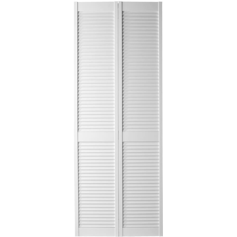 Masonite 36 In X 80 In Full Louvered Primed White Hollow Core