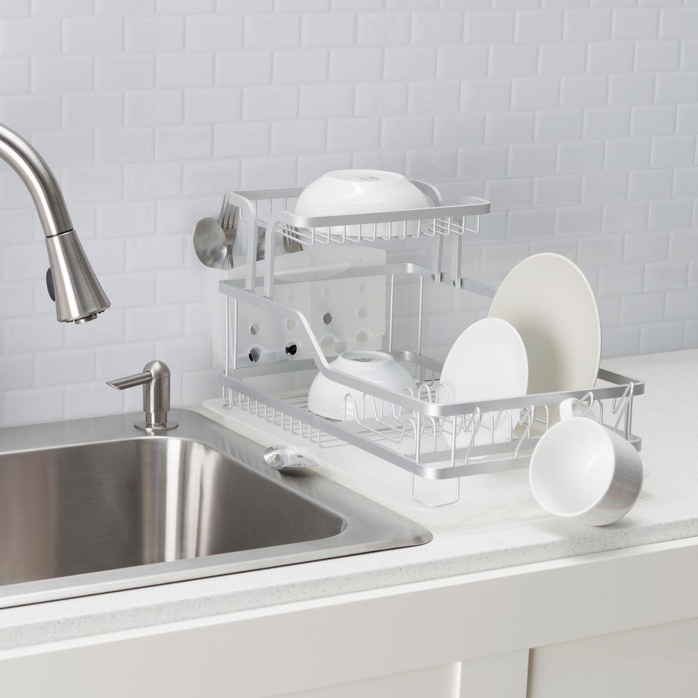 Home Basics Clear Compact Dish Drainer DD01997 The Home Depot