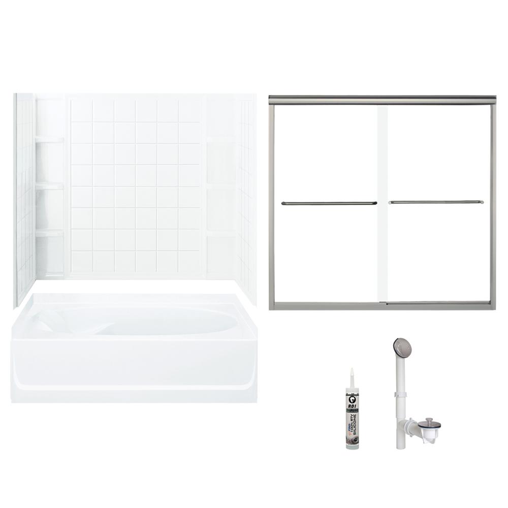 70 75 White Tub & Shower Combos Bathtubs The Home Depot