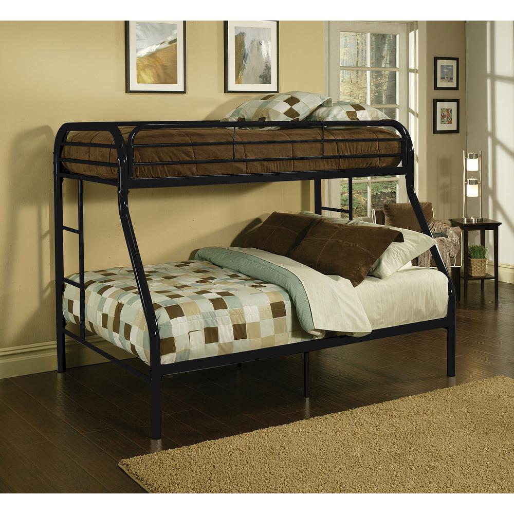 Acme Furniture Tritan Black Twin Over Queen Metal Bunk Bed