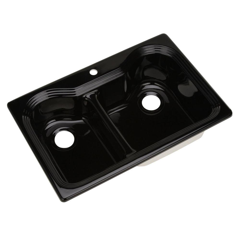 Thermocast Wyndham Undermount Acrylic 33 in. Double Bowl Kitchen Sink