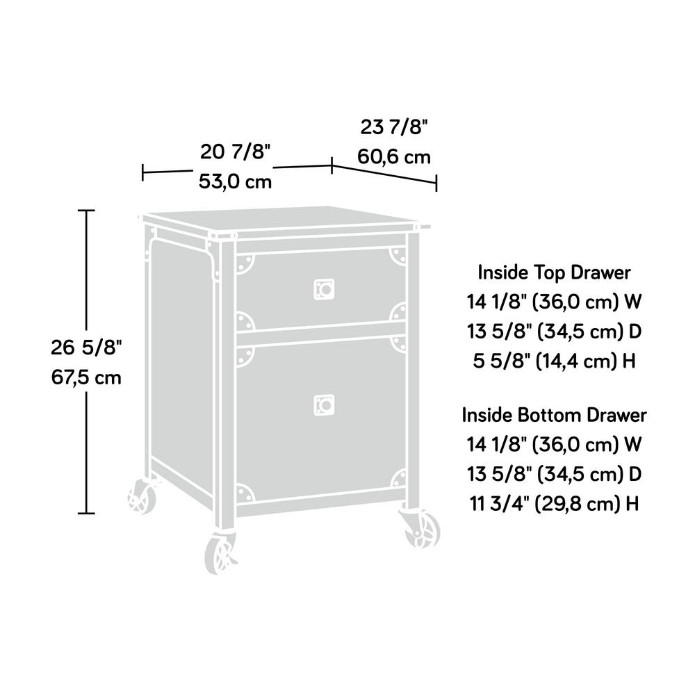 Sauder Steel River Carbon Oak File Cabinet With Casters 423974