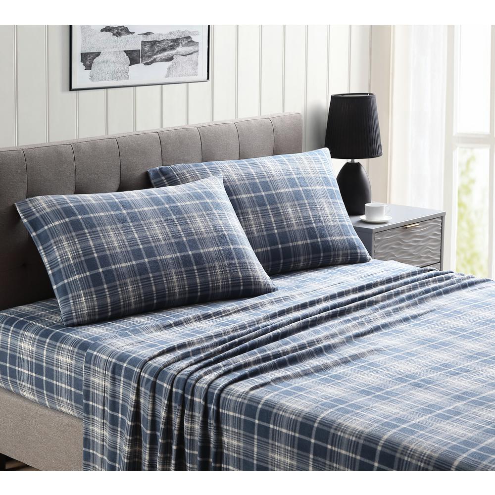 Morgan Home Mhf Blue And Grey Plaid Ultra Plush Fleece Twin Morgan Home Mhf Blue And Grey Plaid Ultra Plush Fleece Twin Sheet Set M595981 The Depot