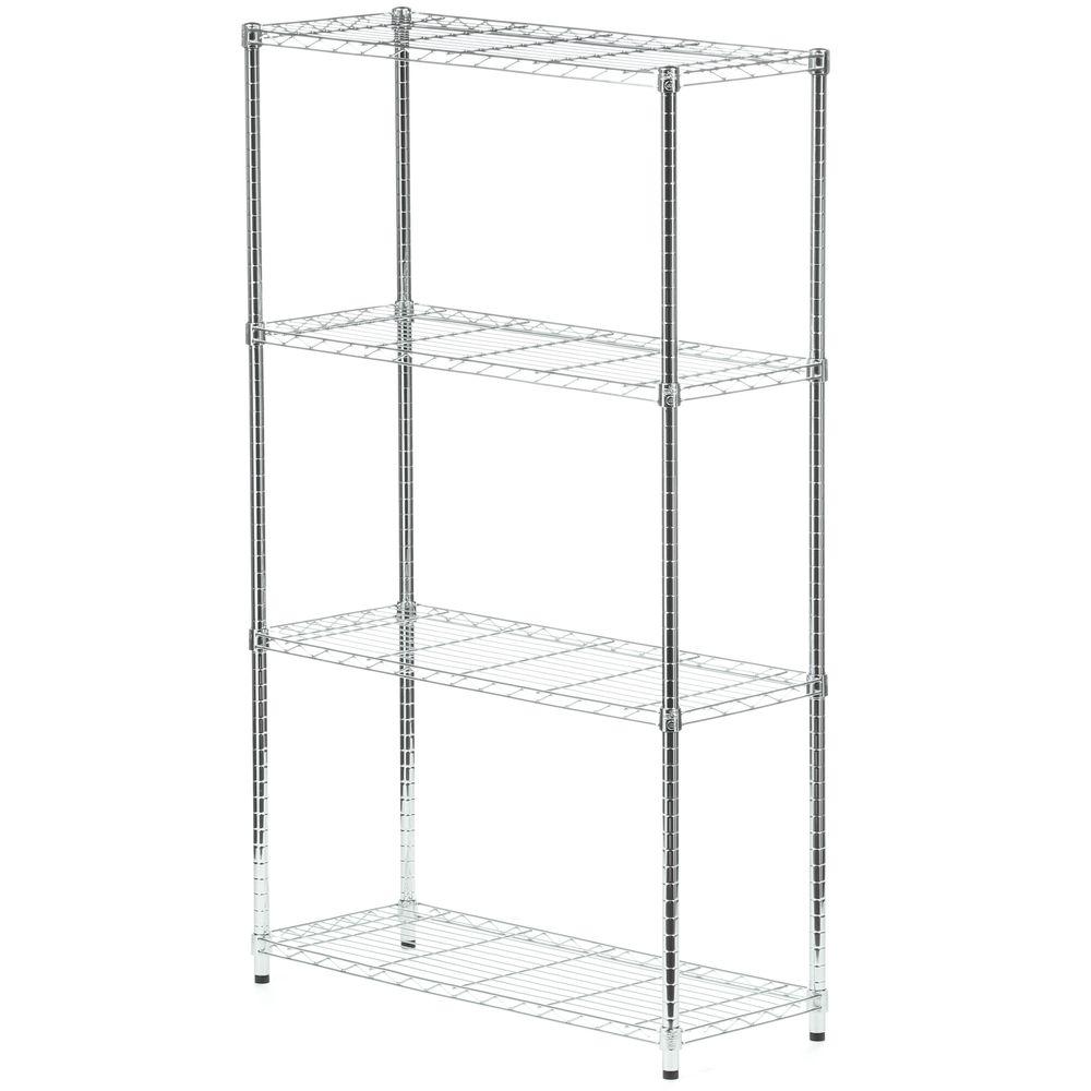 Honey-Can-Do 4-Shelf 60 in. H x 36 in. W x 14 in. D Steel Shelving Unit ...