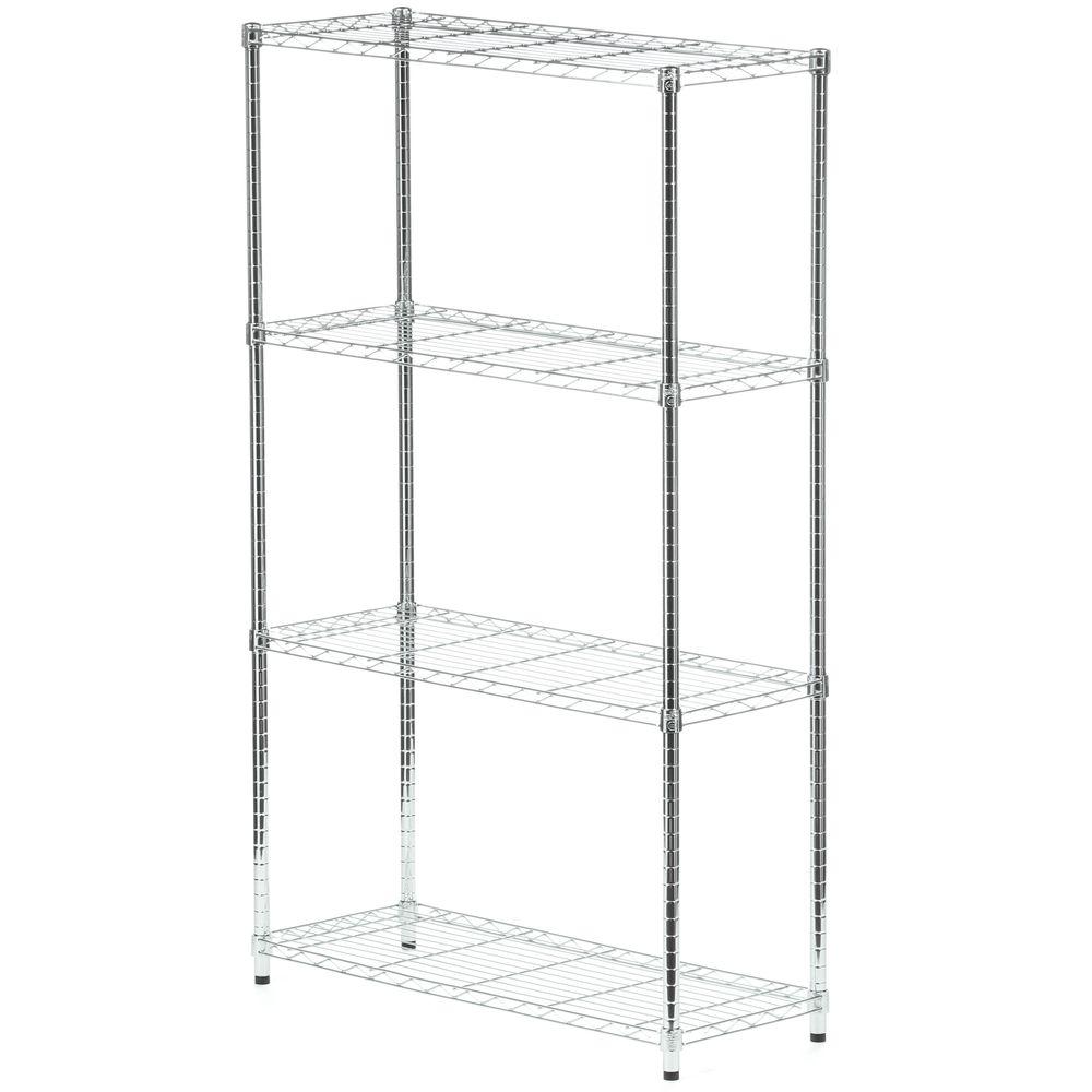 Honey Can Do Shelving Storage Organization The Home Depot 4 Shelf 60 In H X 36 W 14