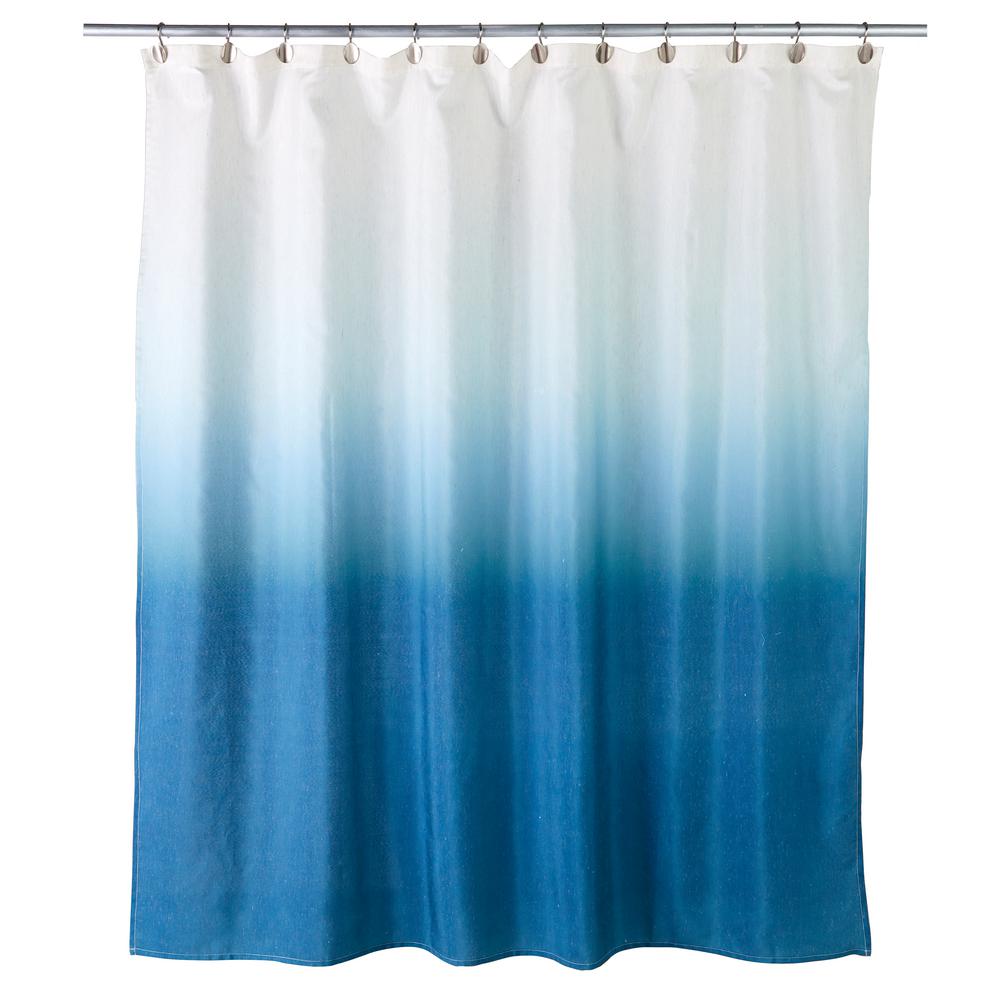 Ombre 72 in. Teal Shower Curtain V1227600200001 The Home Depot
