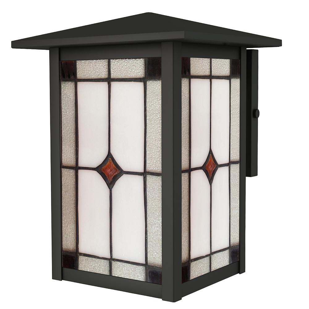 Tiffany Outdoor Wall Mounted Lighting The Mayan 1 Light Outdoor Mica Black Wall Mount Sconce