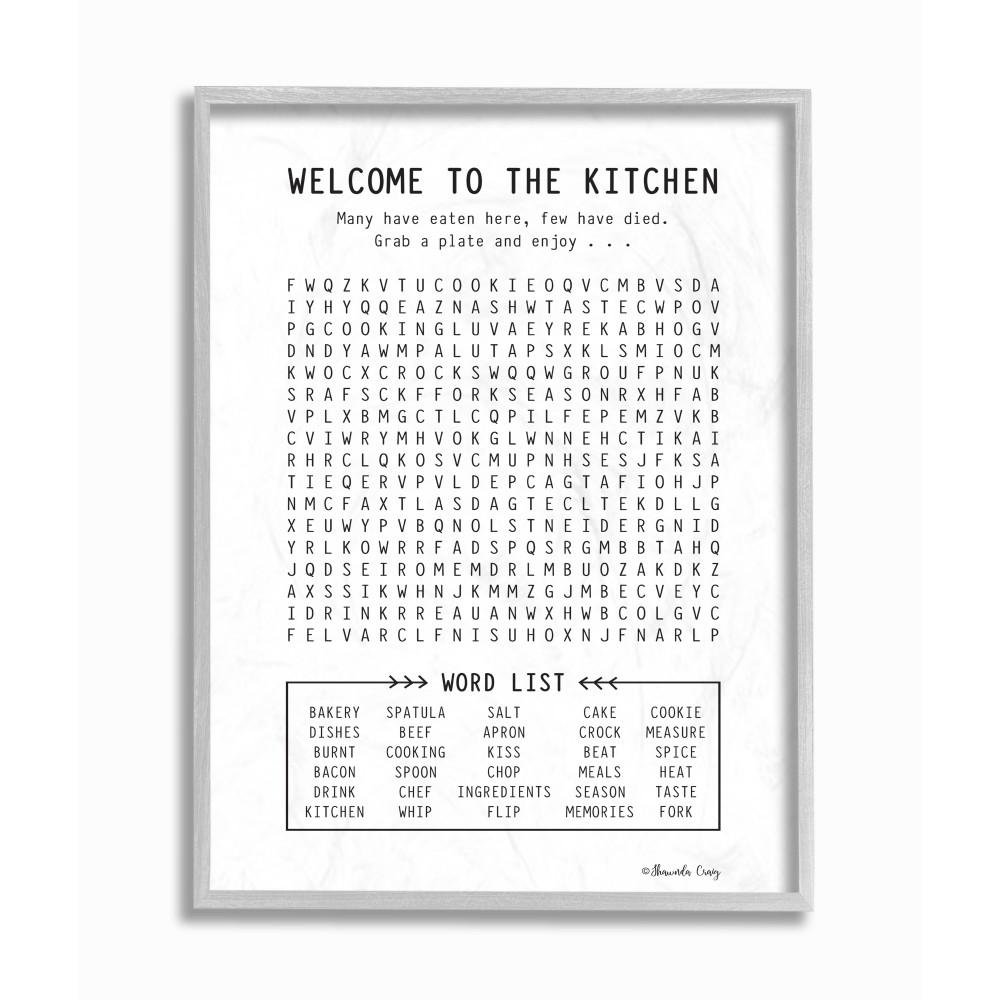 The Stupell Home Decor Collection 16 In X 20 In Black And White Kitchen Crossword Puzzle Sign Gray Farmhouse Rustic Framed Wall Art By Shawnda Craig Kwp 2081 Gff 16x20 The Home Depot