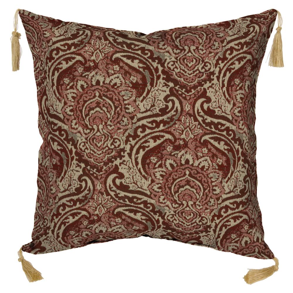 Martha Stewart Living Charlottetown Quarry Red Outdoor Throw Pillow (2