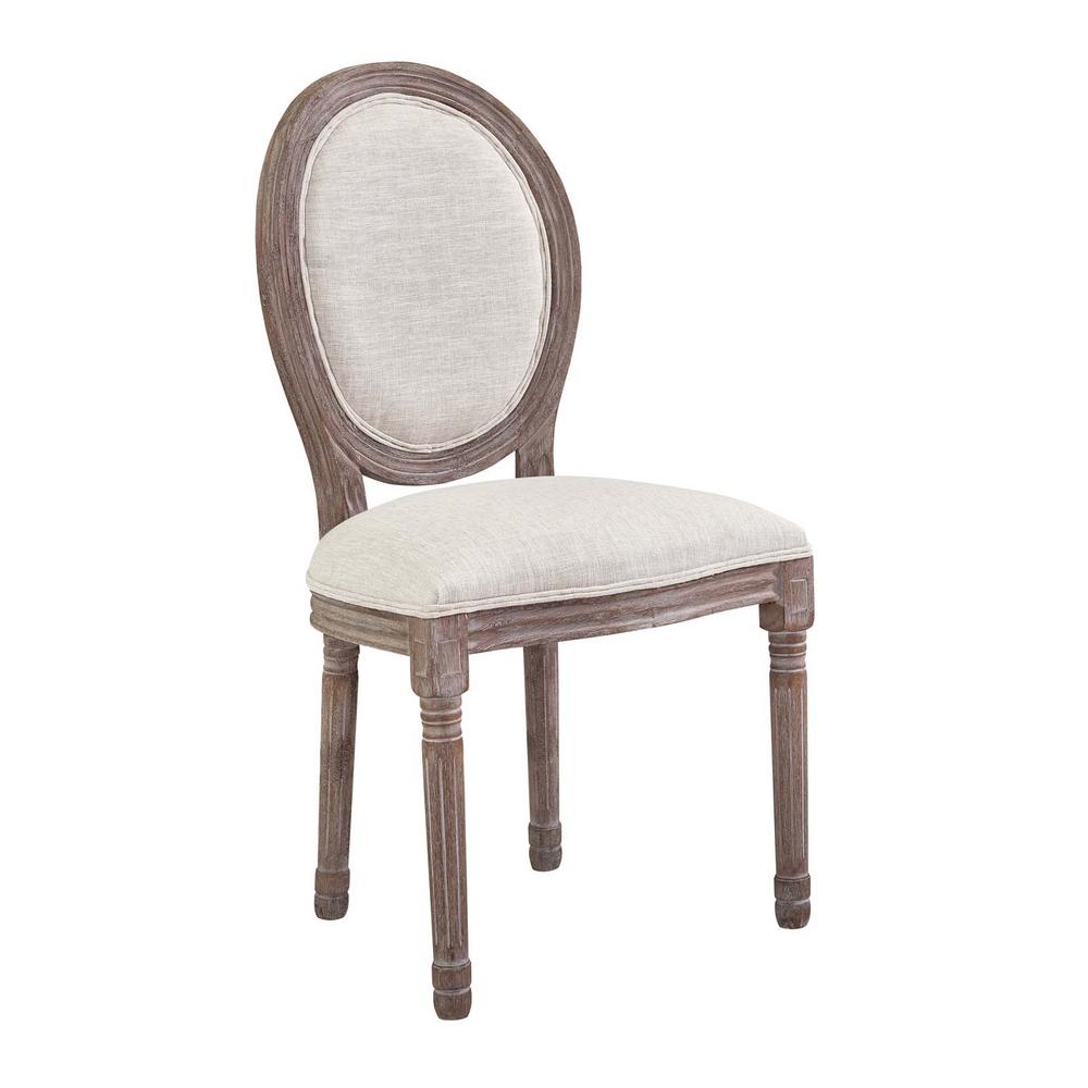 Modway Emanate Vintage Beige French Upholstered Fabric Dining Side Modway Emanate Vintage Beige French Upholstered Fabric Dining Side Chair