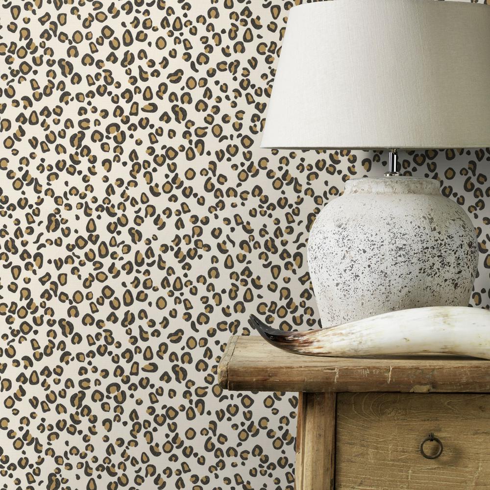Rasch Damisa Mustard Leopard Print Wallpaper Rh The Home Depot