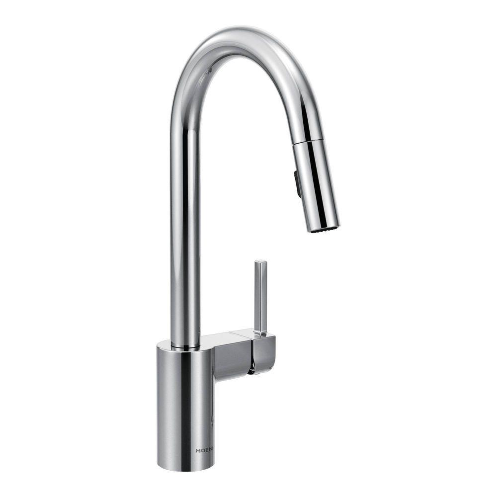 Moen Align Single Handle Pull Down Sprayer Kitchen Faucet With Reflex And Power Clean In Chrome 7565 The Home Depot