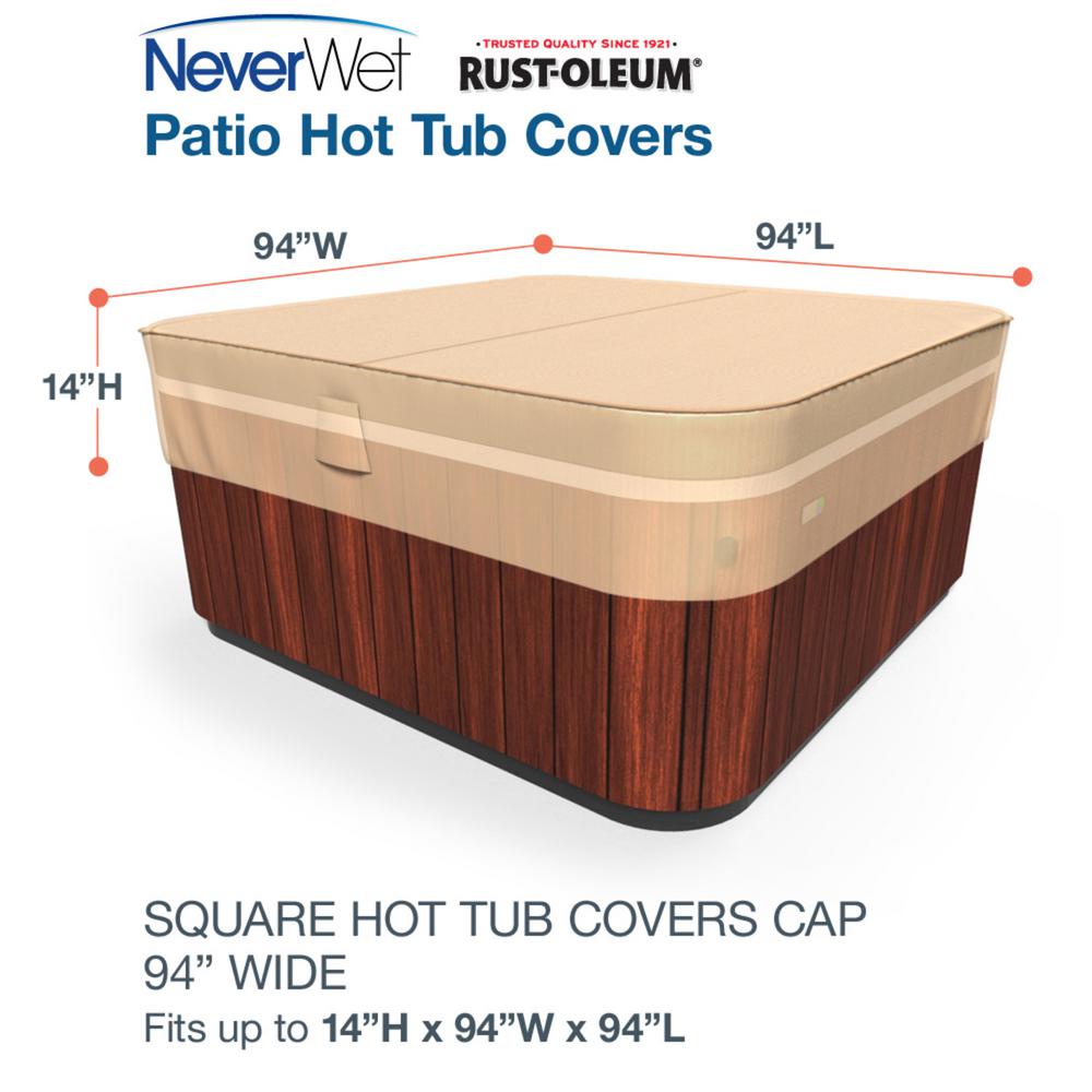 Budge Rust Oleum Neverwet Large Tan Outdoor Square Hot Tub Cover