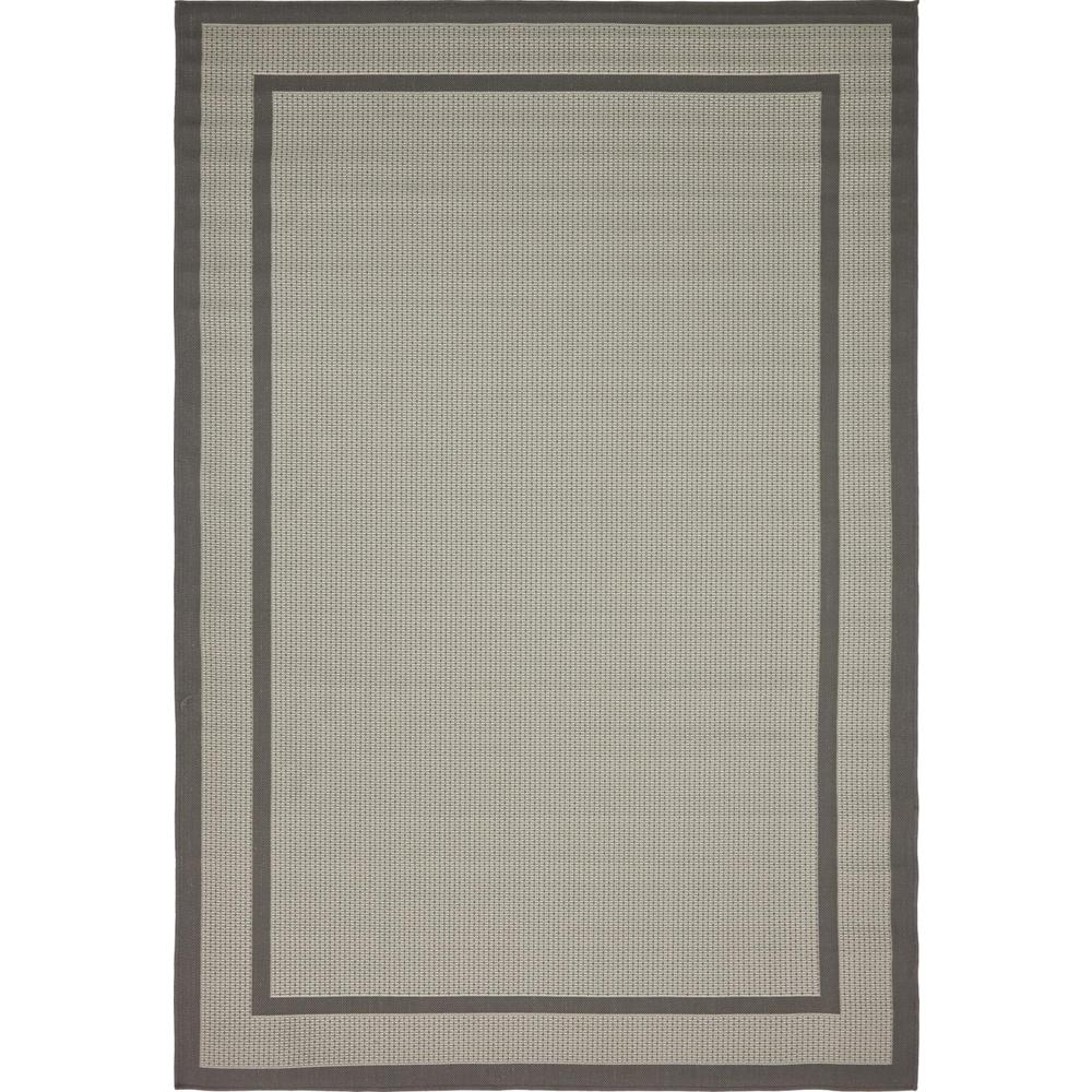 Unique Loom Outdoor Border Dark Gray 6' 0 x 9' 0 Area Rug3135440 The