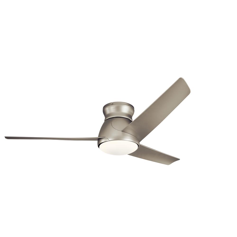 Kichler Eris 60 In Integrated Led Indoor Brushed Nickel Flush Mount Ceiling Fan With Light Kit And Wall Control 310160ni The Home Depot