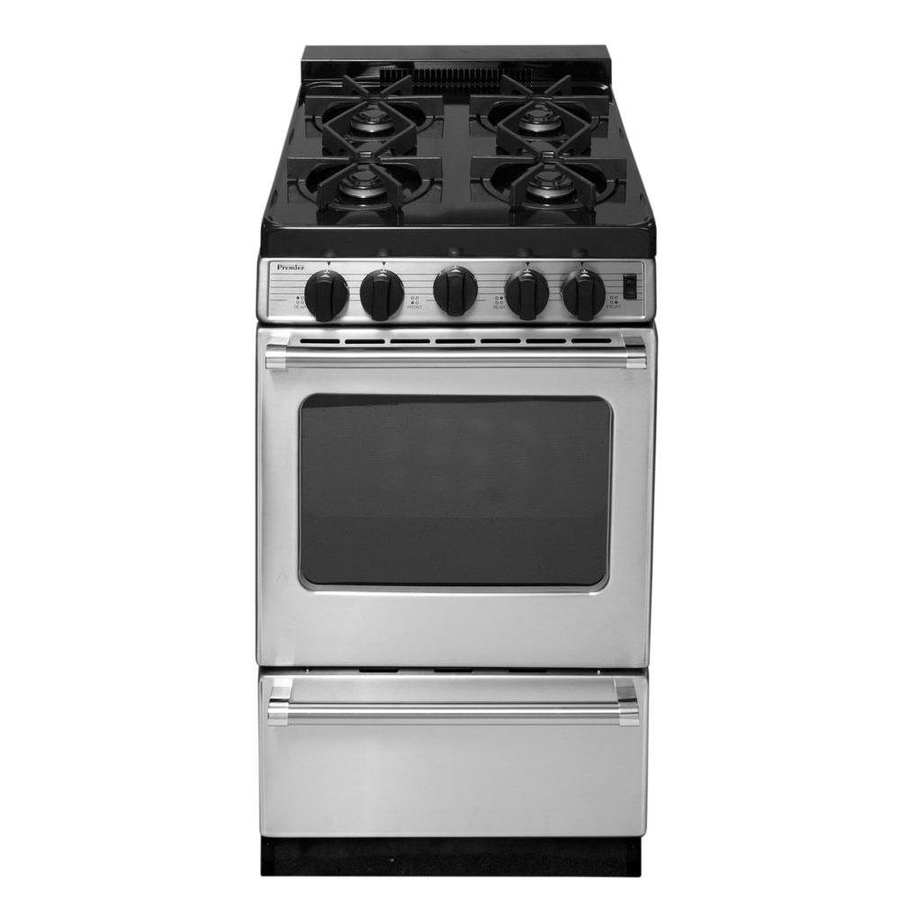 Premier 24 In 2 97 Cu Ft Battery Spark Ignition Gas Range In White Bjk5x0op The Home Depot