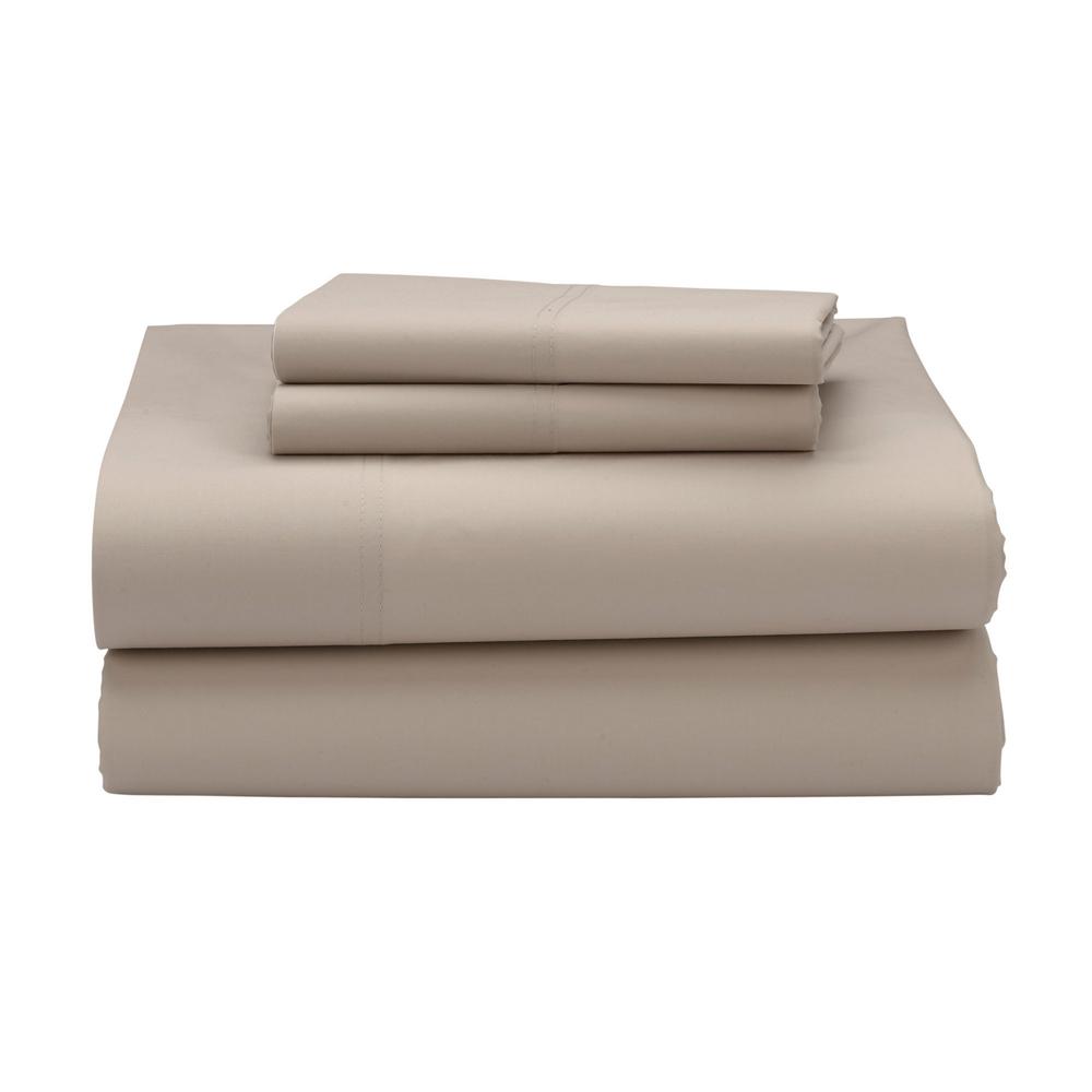 The Company 4 Piece Light Birch 300 Thread Count Percale Queen The Company 4 Piece Light Birch 300 Thread Count Percale Queen Sheet Set