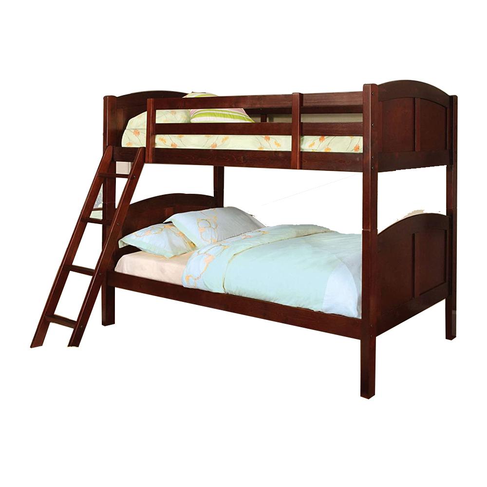 William S Home Furnishing Rexford Twin Bunk Bed In Cherry Finish Cm Bk903ch The Home Depot