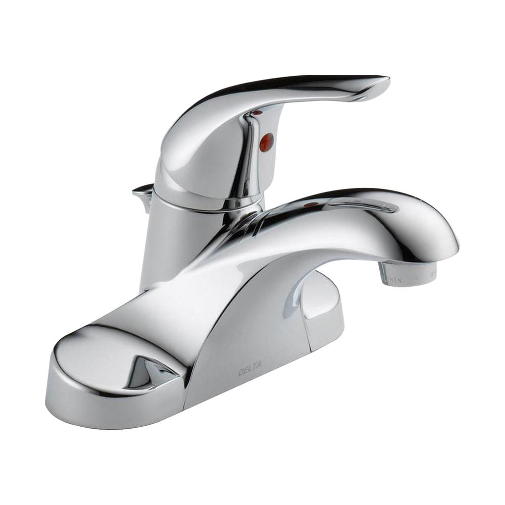 Delta Foundations 4 In Centerset Single Handle Bathroom Faucet Chrome B510lf Ppu Eco The Home Depot - Home Depot Bathroom Sinks Faucets