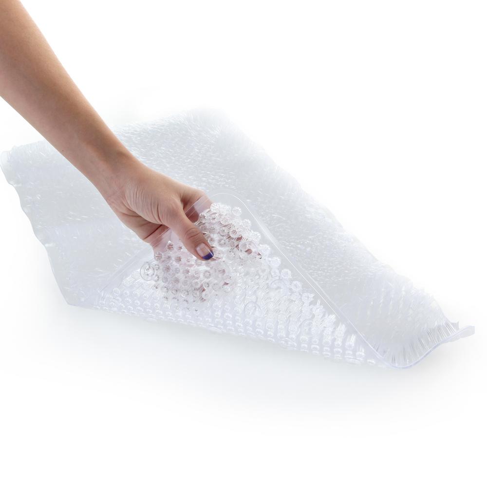 Slipx 14 In X 26 In Grassy Bath Mat In Clear 05860 1 The Home