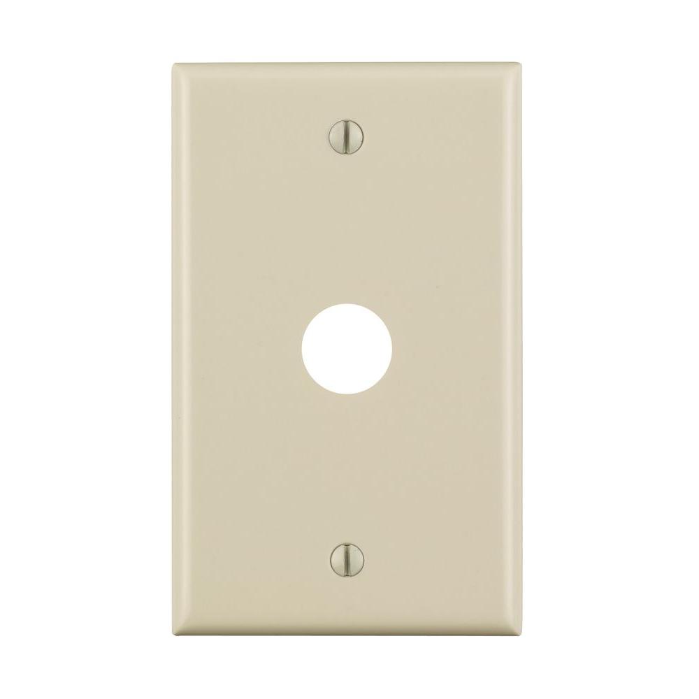 Leviton 1Gang 0.625 Hole for Telephone or TV Wall Plate, Light Almond