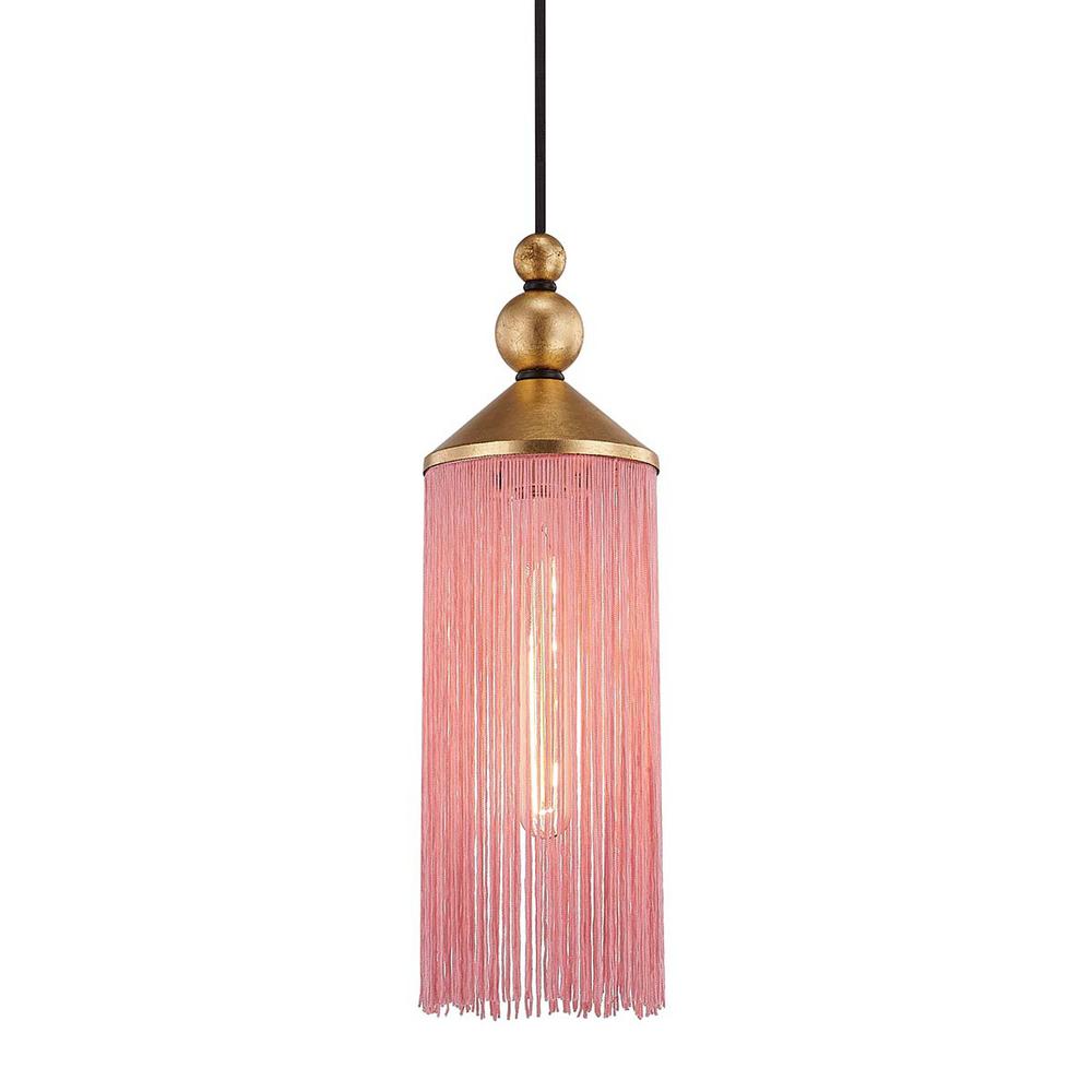 Scarlett 1 Light Gold Leaf Pink Pendant Scarlett 1 Light Gold Leaf Pink Pendant