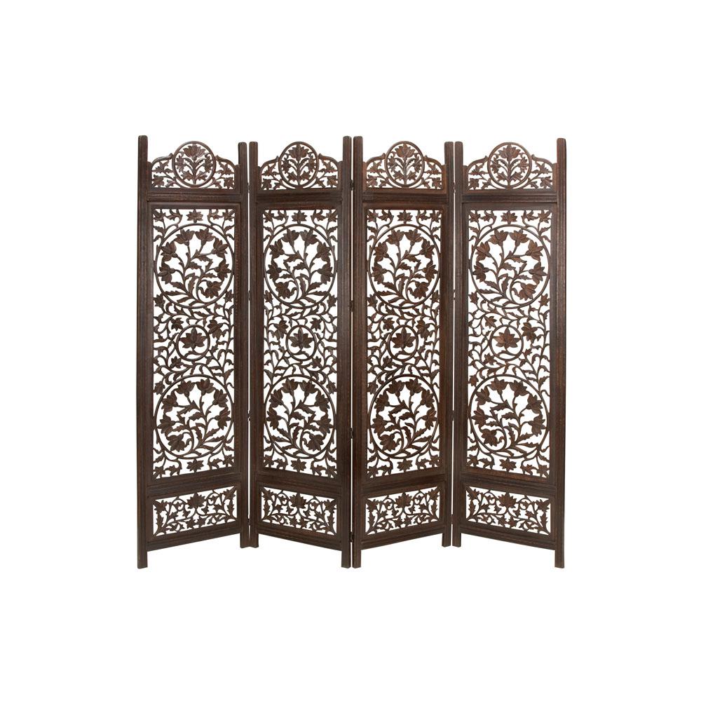 Litton Lane 6 Ft Dark Brown Wood 4 Panel Room Divider 14276 The Internet 302780864 Litton Lane 6 Ft Dark Brown Wood 4 Panel Room Divider