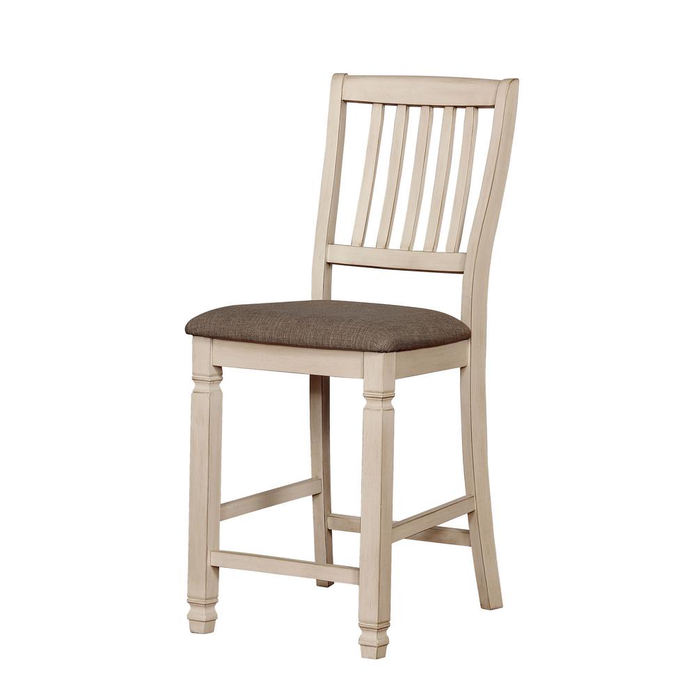 Furniture Of America Nina Antique White Fabric Slat Counter Height Furniture Of America Nina Antique White Fabric Slat Counter Height Chair Set 2 Idf 3413pc The Home Depot
