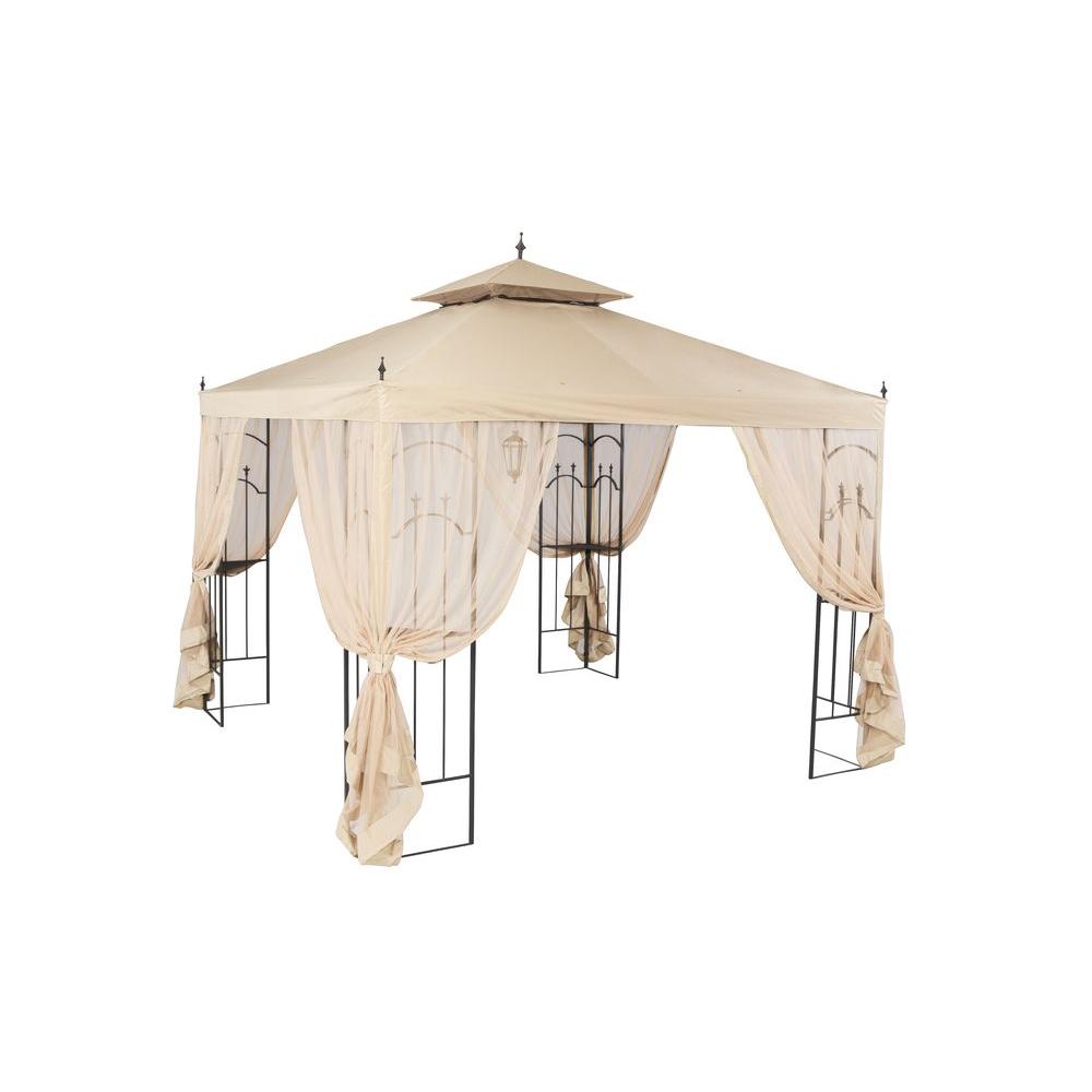 Hampton Bay Gazebos 10 ft. x 10 ft. Arrow Gazebo Brown/tan GGHL00019