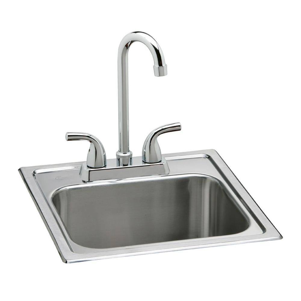 Elkay Crosstown DropIn/Undermount Stainless Steel 15 in. 2Hole Single