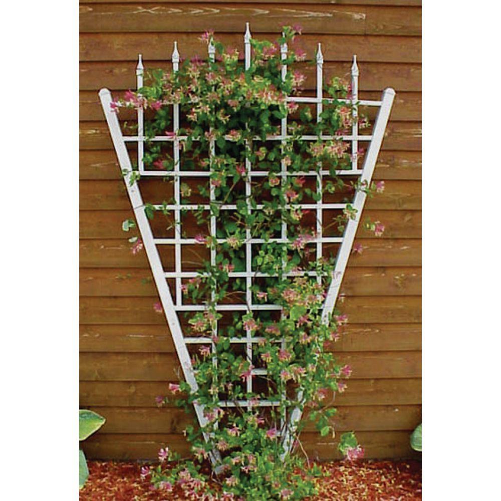 Dura-Trel 94 in. x 58 in. White Vinyl PVC Estate Trellis ...