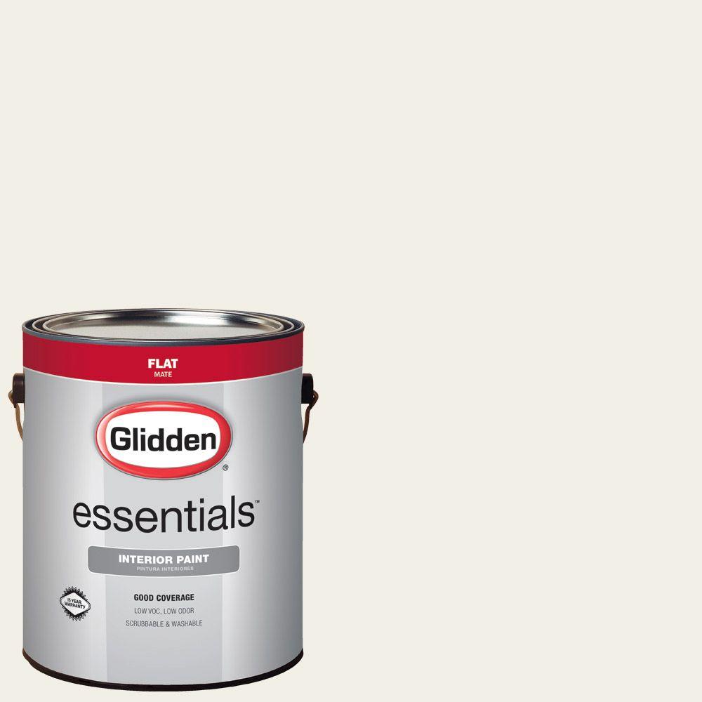 Glidden Essentials 1 gal. #HDGWN30U Fencepost White Flat Interior Paint ...