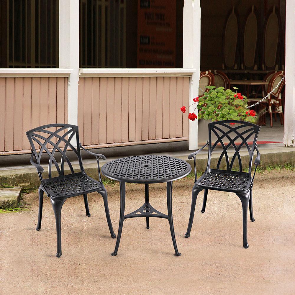 Nuu Garden Hephaestus 3Piece Cast Aluminum Outdoor Bistro