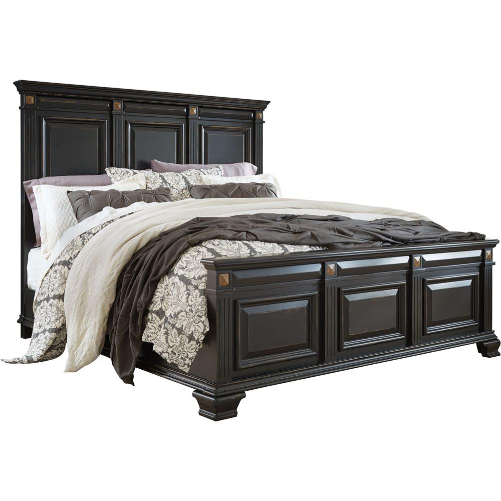 Heritage Black Rub King Bed Frame 98118bkg Bk The Home Depot