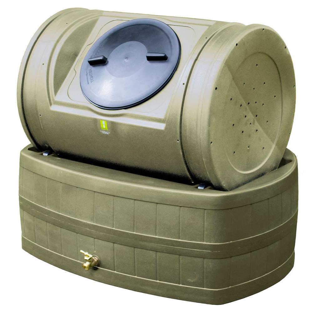 Good Ideas 7 cu. ft. Compost Tumbler with 47 gal. Rain Barrel Base in