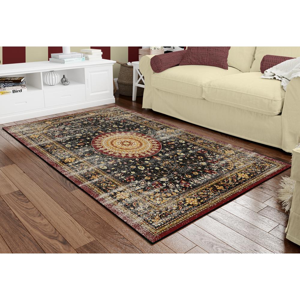 Deerlux Classic Red 5 Ft X 7 Ft Medium Traditional Oriental Persian Style Living Room Area Rug With Nonslip Backing Qi003759 M The Home Depot