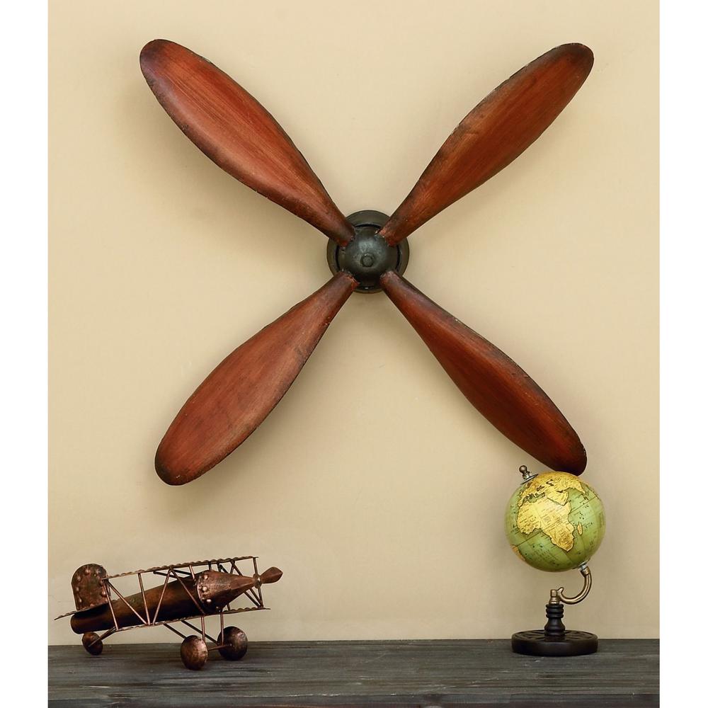 Litton Lane 32 In Metal Propeller Wall Decor 51675 The Home Depot Metal Propeller Wall Decor