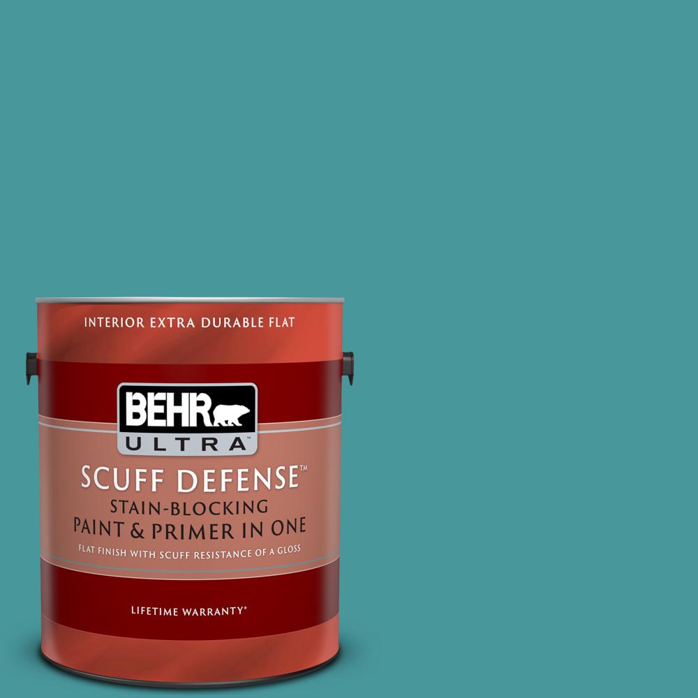 BEHR ULTRA 1 Gal. 510D6 Aquatic Green Extra Durable Flat Interior