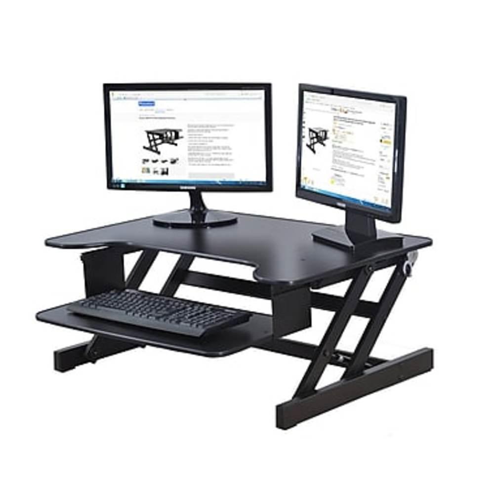 Sit Stand Black Desktop Workstation Stand Tyds14013 The Home Depot