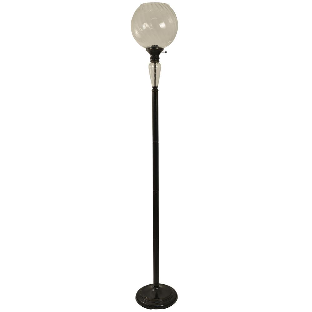 Hampton Bay 72 75 In Bronze Floor Lamp With White Alabaster Shade