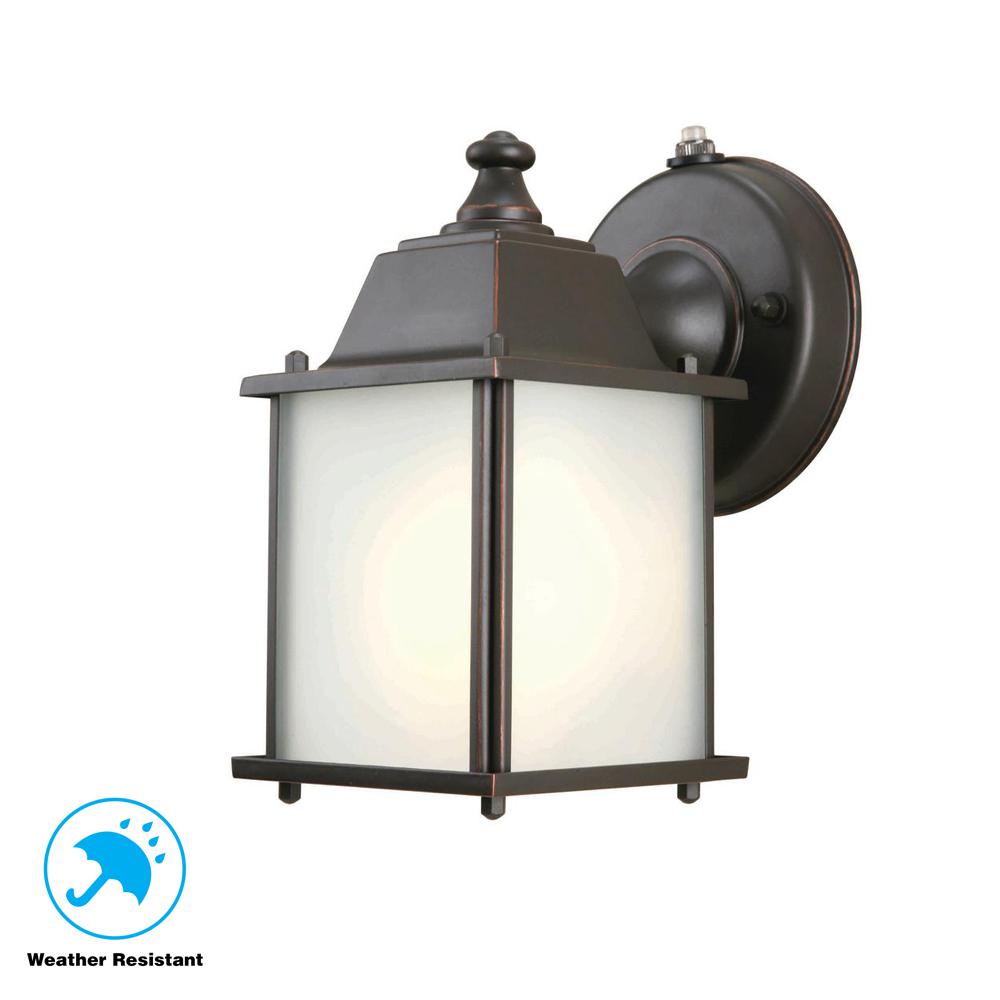 Hampton Bay 1 Light Oil Rubbed Bronze Outdoor Dusk To Dawn Wall Hampton Bay 1 Light Oil Rubbed Bronze Outdoor Dusk To Dawn Wall Mount Lantern