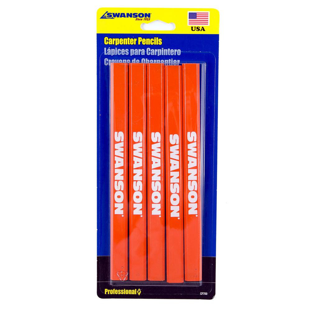 Swanson Carpenter Pencils (5 Pack Carded) by Swanson