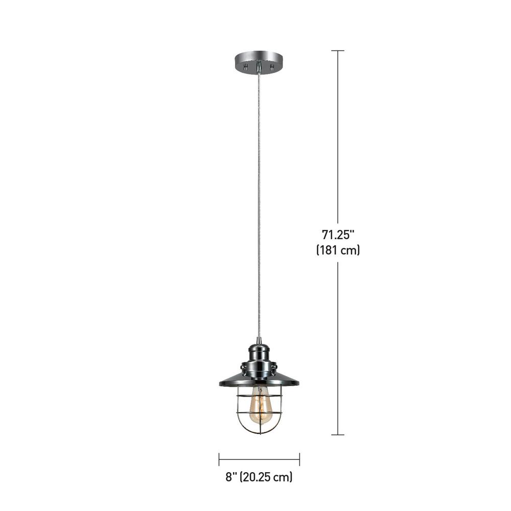 Globe Electric Beaufort 1 Light Chrome Pendant 65853 The Home Depot Globe Electric Beaufort 1 Light Chrome