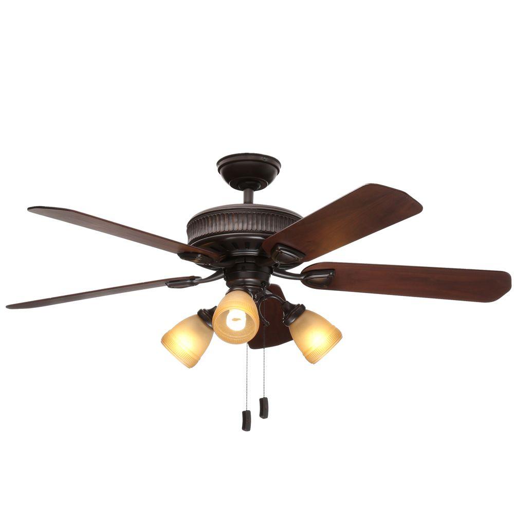 Casablanca Ainsworth Gallery 60 In Indoor Onyx Bengal Bronze Indoor Onyx Bengal Bronze Ceiling Fan With 4 Sd Wall Mount Control 55006 The Home Depot