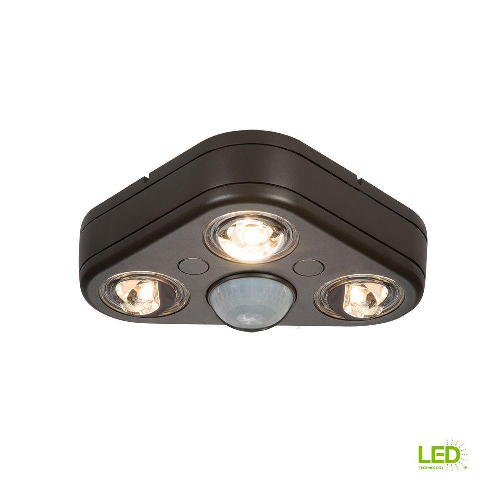 Defiant 270 Degree White Led Bluetooth Motion Outdoor Security Light Revolve 270 Degree Bronze Triple Head Motion Activated Outdoor Integrated Led