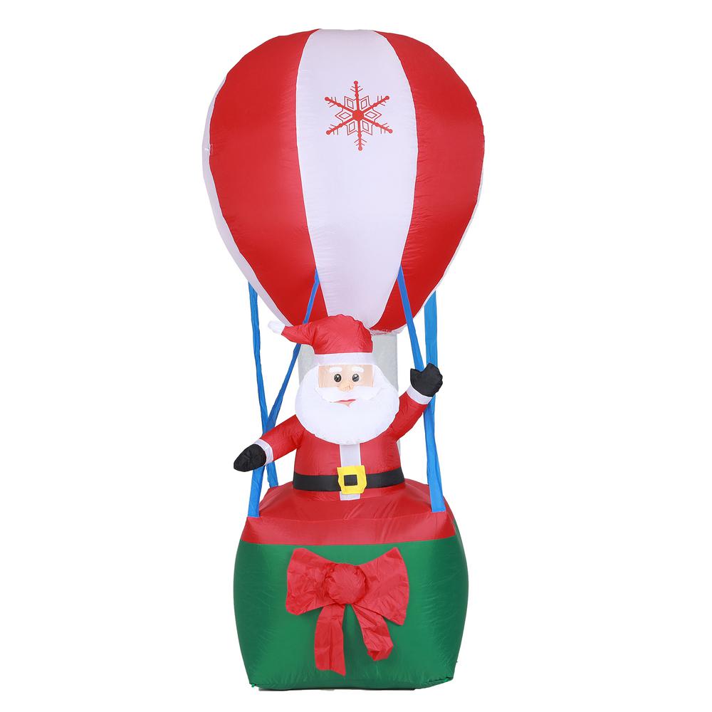 Luxen Home 9 ft. Santa in Hot Air Balloon Inflatable with LED Lights