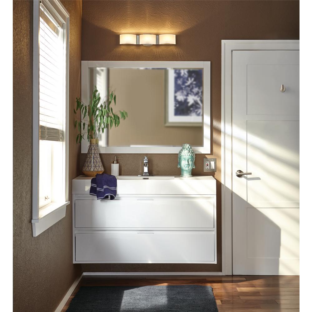 Hampton Bay Dakota 3 Light Satin Nickel Vanity With Frosted Hampton Bay Dakota 3 Light Satin Nickel
