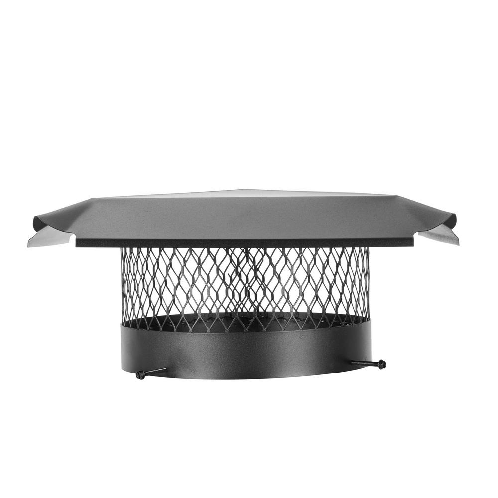 HYC 10 in. Round BoltOn Single Flue Chimney Cap in Black Galvanized