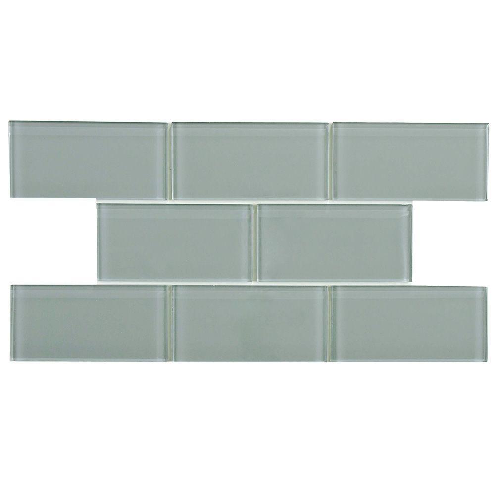 Clic Contrast Home Decor The Depot Merola Tile Tessera Subway Blue Smoke 6 In X 3 Gl Wall 1 Sq Ft Pack