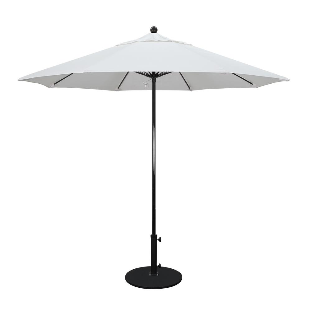 California Umbrella 9 Ft Fiberglass Pole Market Fiberglass Ribs Push Lift Patio Umbrella In Natural Sunbrella Effo908 5404 The Home Depot